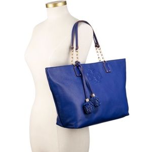 Tory Burch Cobalt Blue Tassel Tote